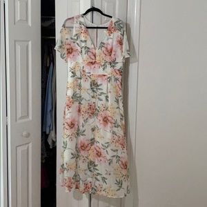 Maxi ivory floral dress